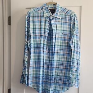 Vineyard Vines Men's Blue Plaid Shirt
